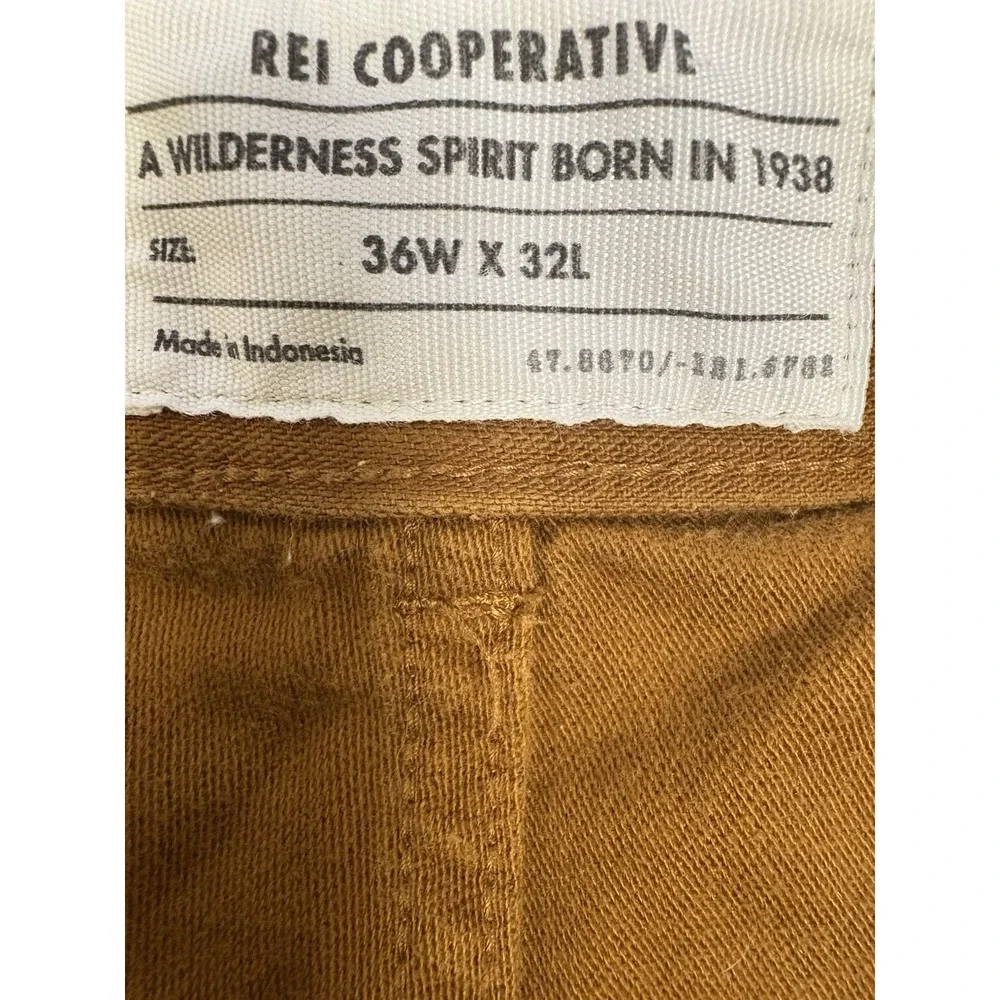 REI Co-Op Pants Mens 36x32 Brown Trailsmith Jogger Double Knee Drawstring Hiking - Picture 9 of 10